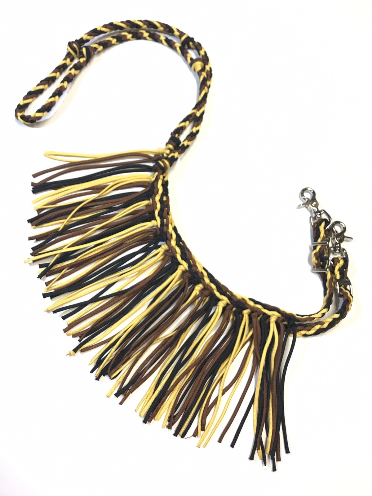 Fringe Barrel Reins Adjustable Braided Knotted Barrel Rein, Sunflower Horse Tack