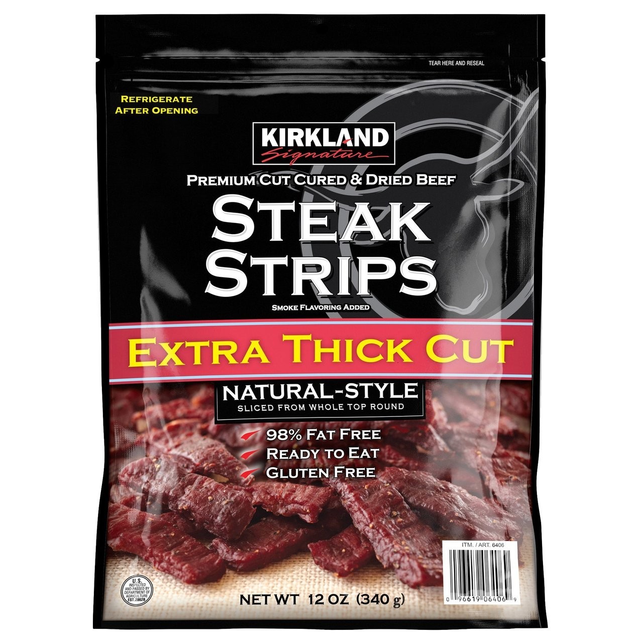 Kirkland Signature Premium Extra Thick Cut Steak Strips 12 Oz (380g)
