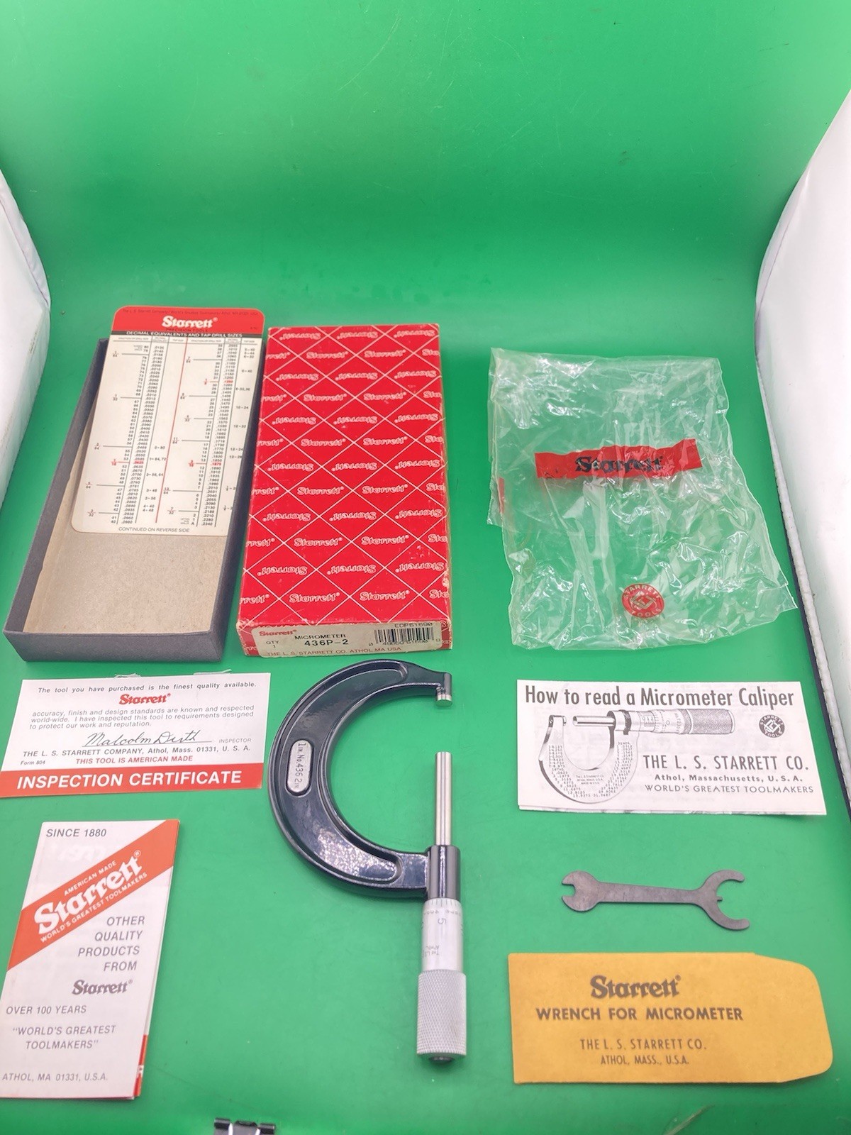 NEW Starrett Micrometer 1-2” N0. 436P 436-P Mint In Box (NOS)