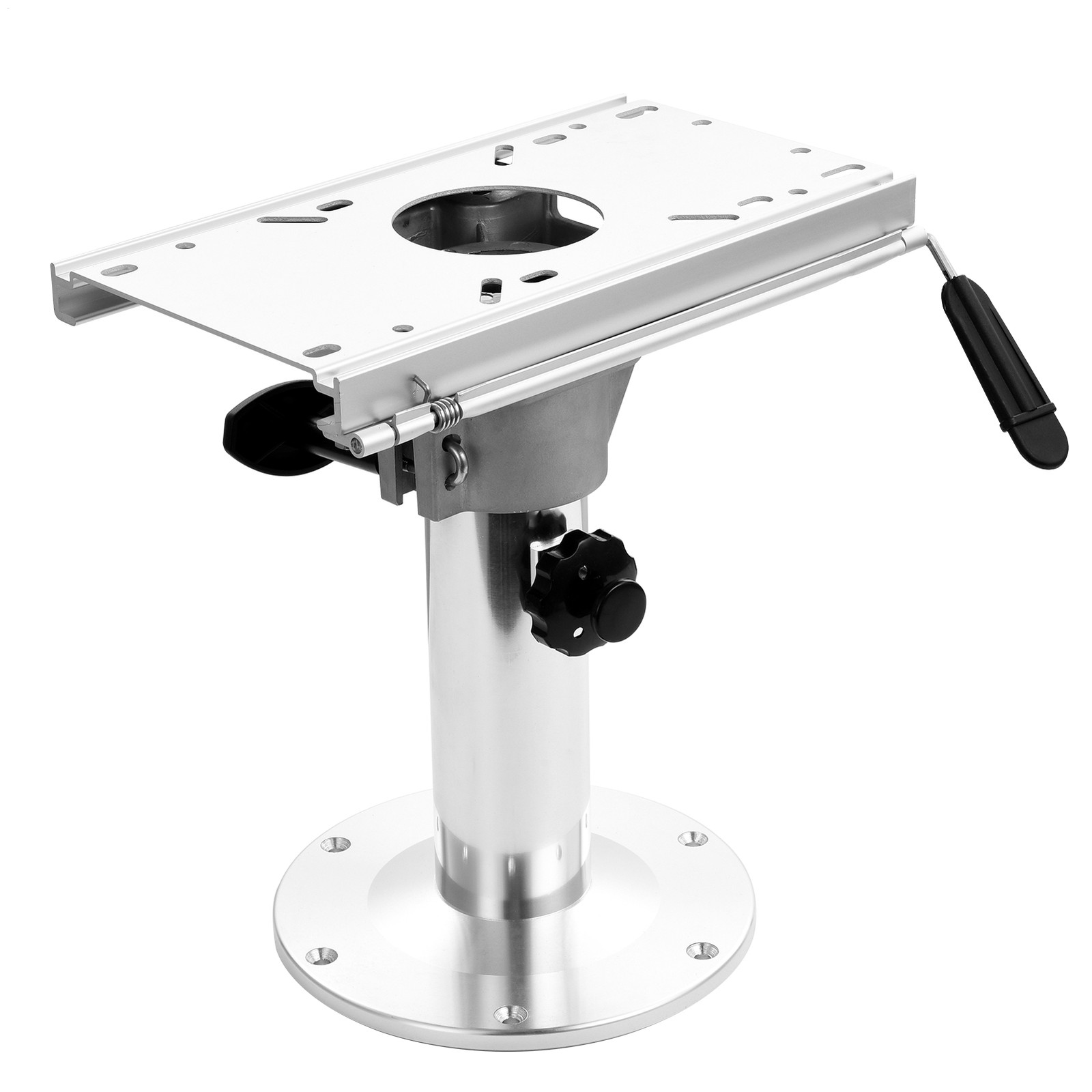 Adjustable Height Boat Seat Pedestal Boat Chair Base W/ Aluminum Slide Swivel