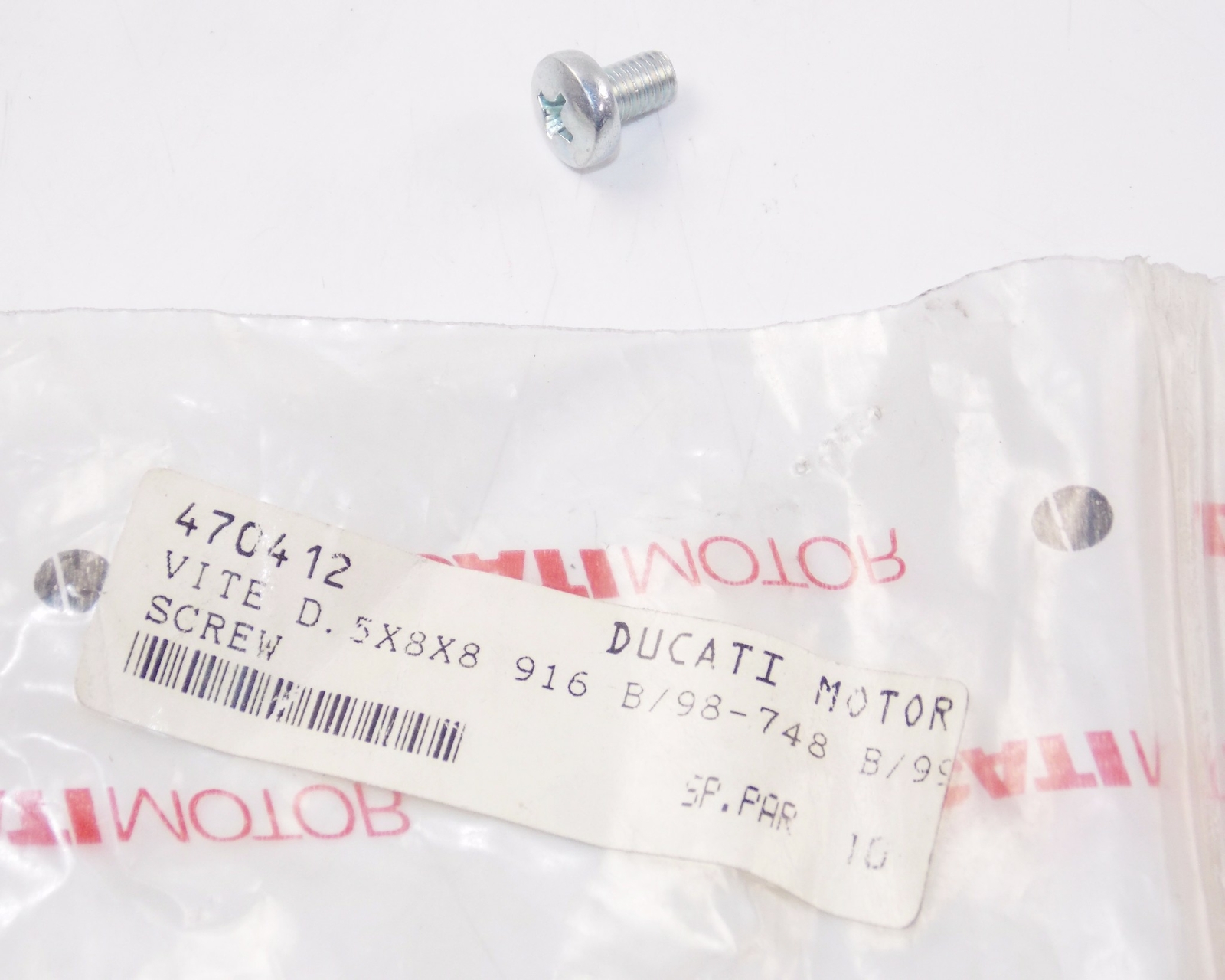NOS OEM CAGIVA MORINI EXCALIBUR KANGURO EXHAUST PIPE COVER SCREW D. 5x8x8 470412