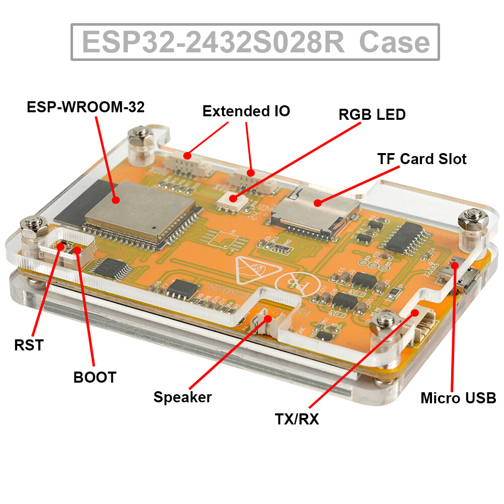 2pcs 2.8" ESP32 Display Module ESP32-2432S028R TFT LCD Touchscreen + Case USA