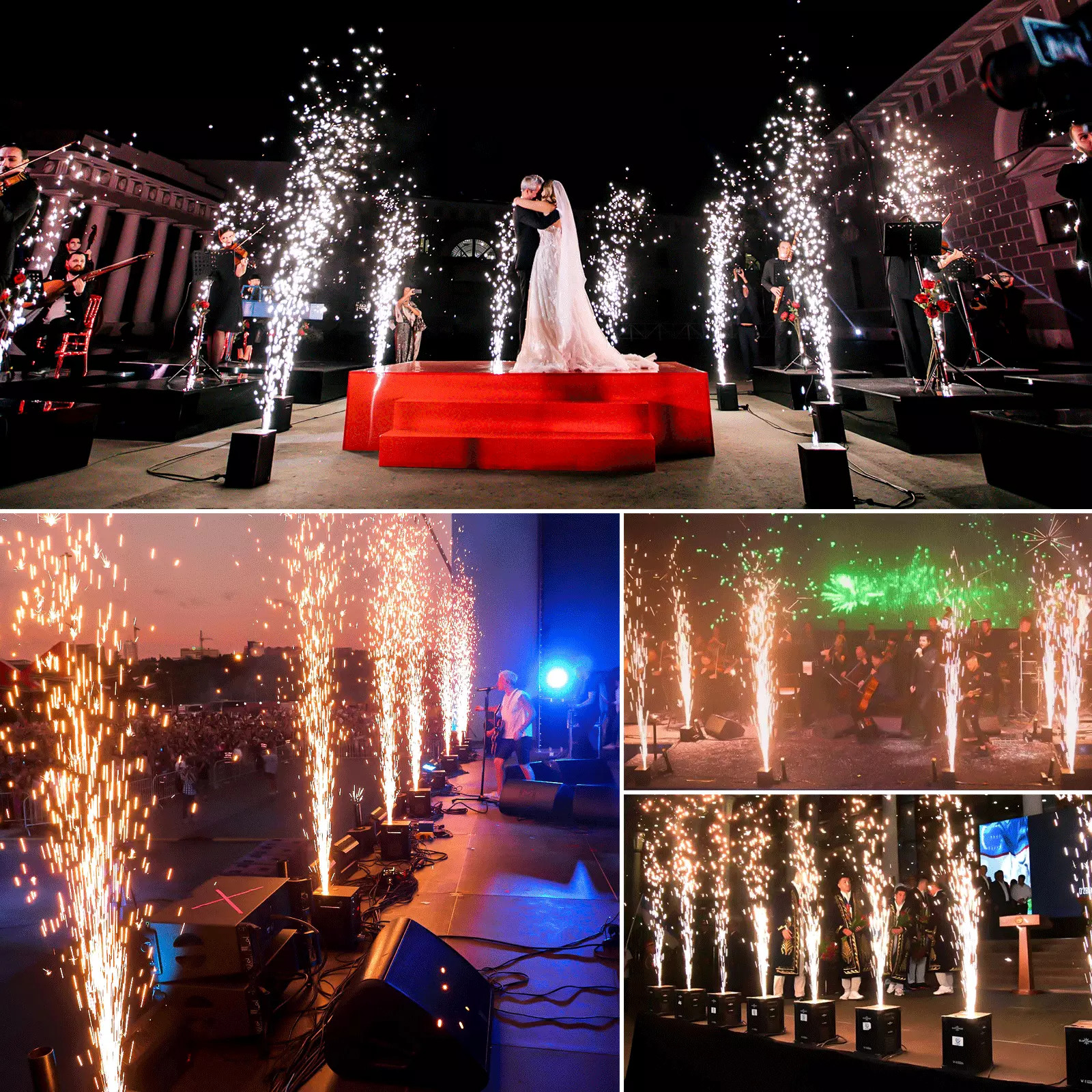 8Pcs Cold Spark Machine Stage Firework Effects For Party Wedding Remote Control