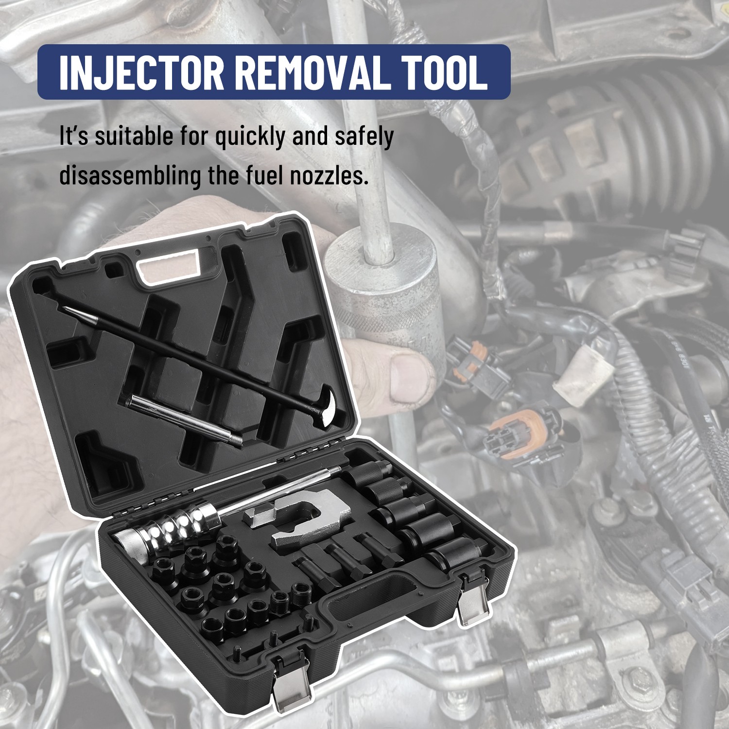 XC8787 Universal Diesel Injector Slide Hammer Puller Extractor Removal Tool Set
