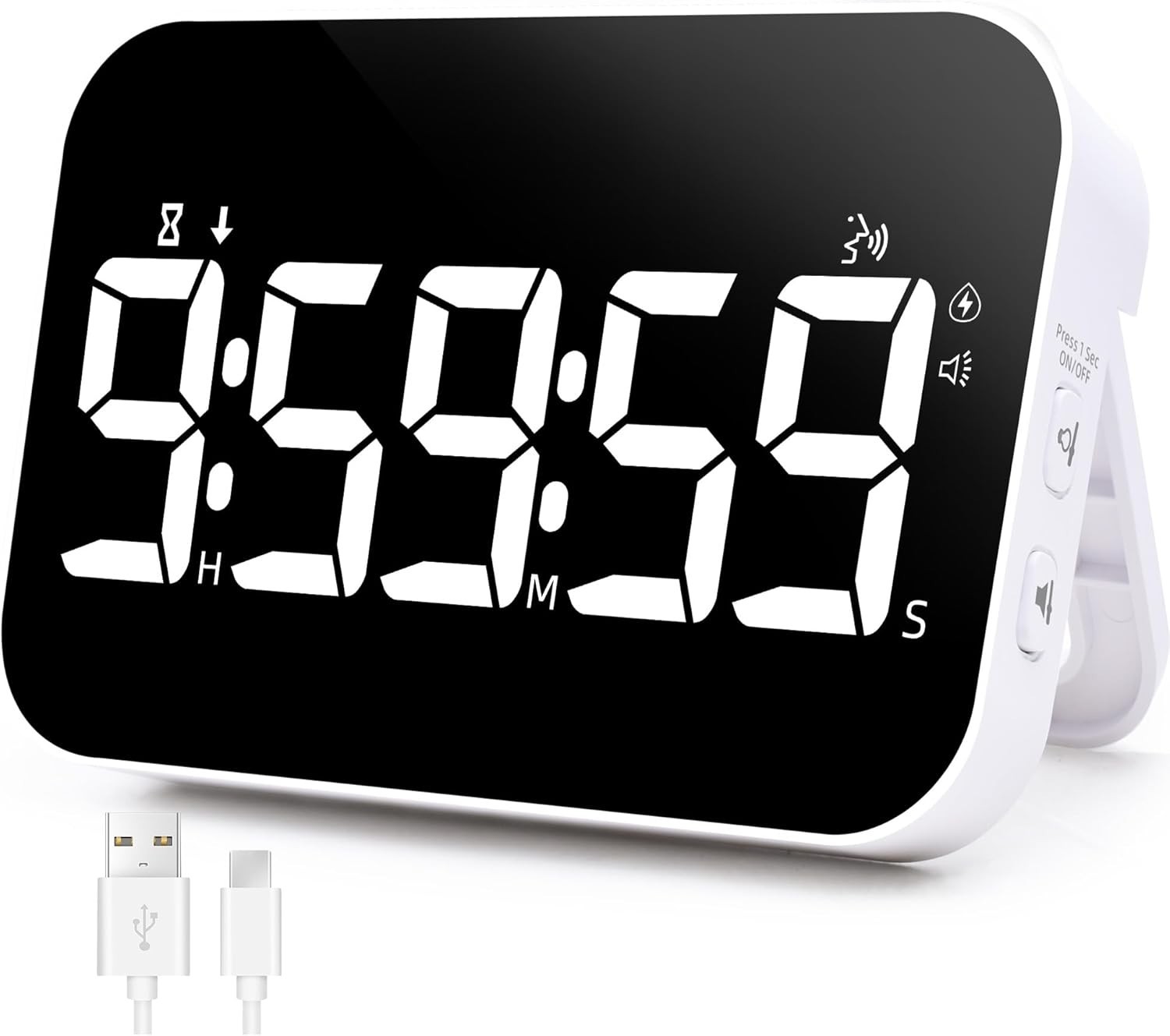 Kitchen Digital Timer, Rechargeable Magnetic Count Down Up Timer, Vibration Mode