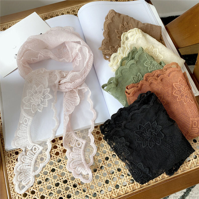 Women Lace Triangle Scarf Hair Band Headband Head Wrap Scarves Bandana Turban