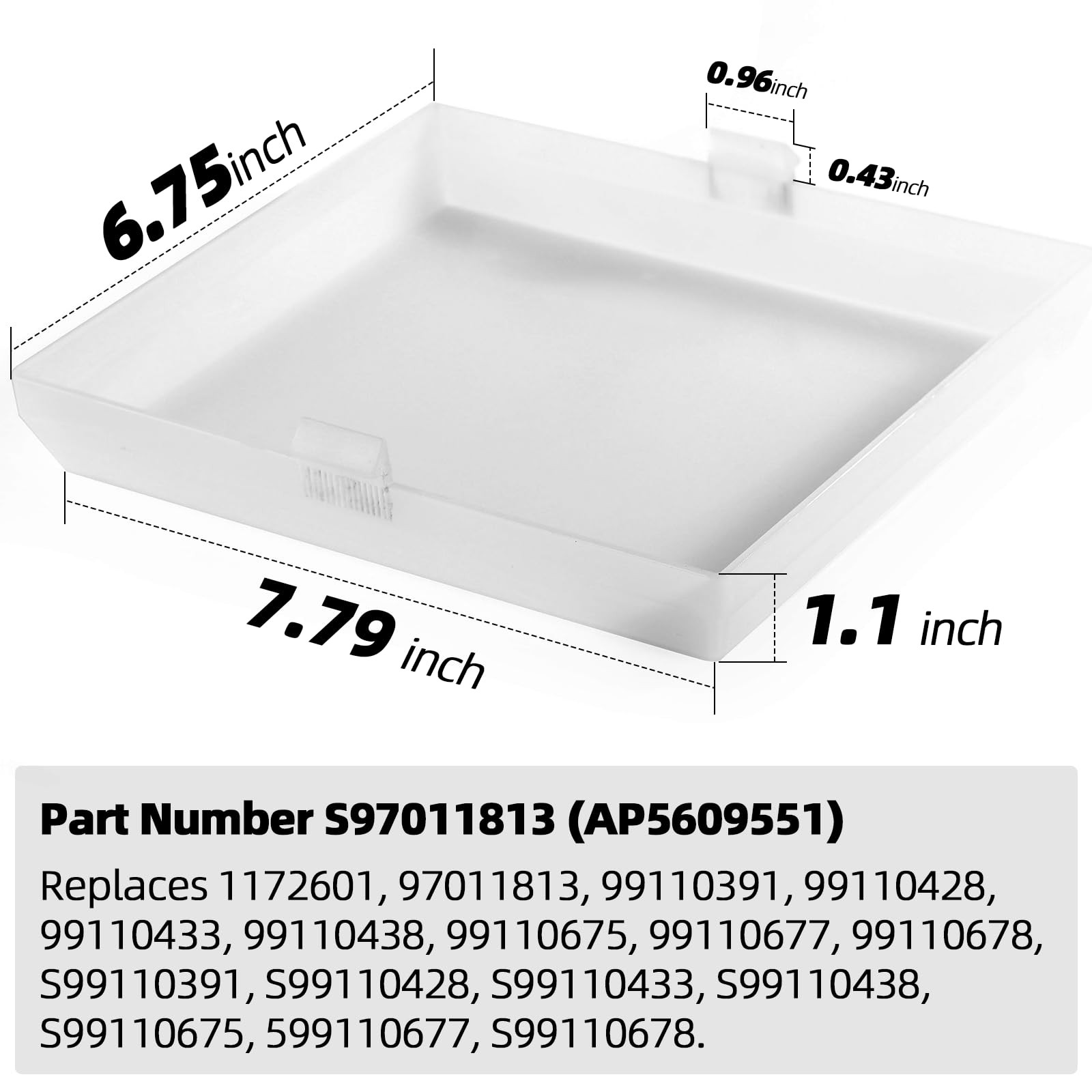 2-Pack AP5609551 8’’ x 7’’ Light Cover Compatible with x 7’’, White