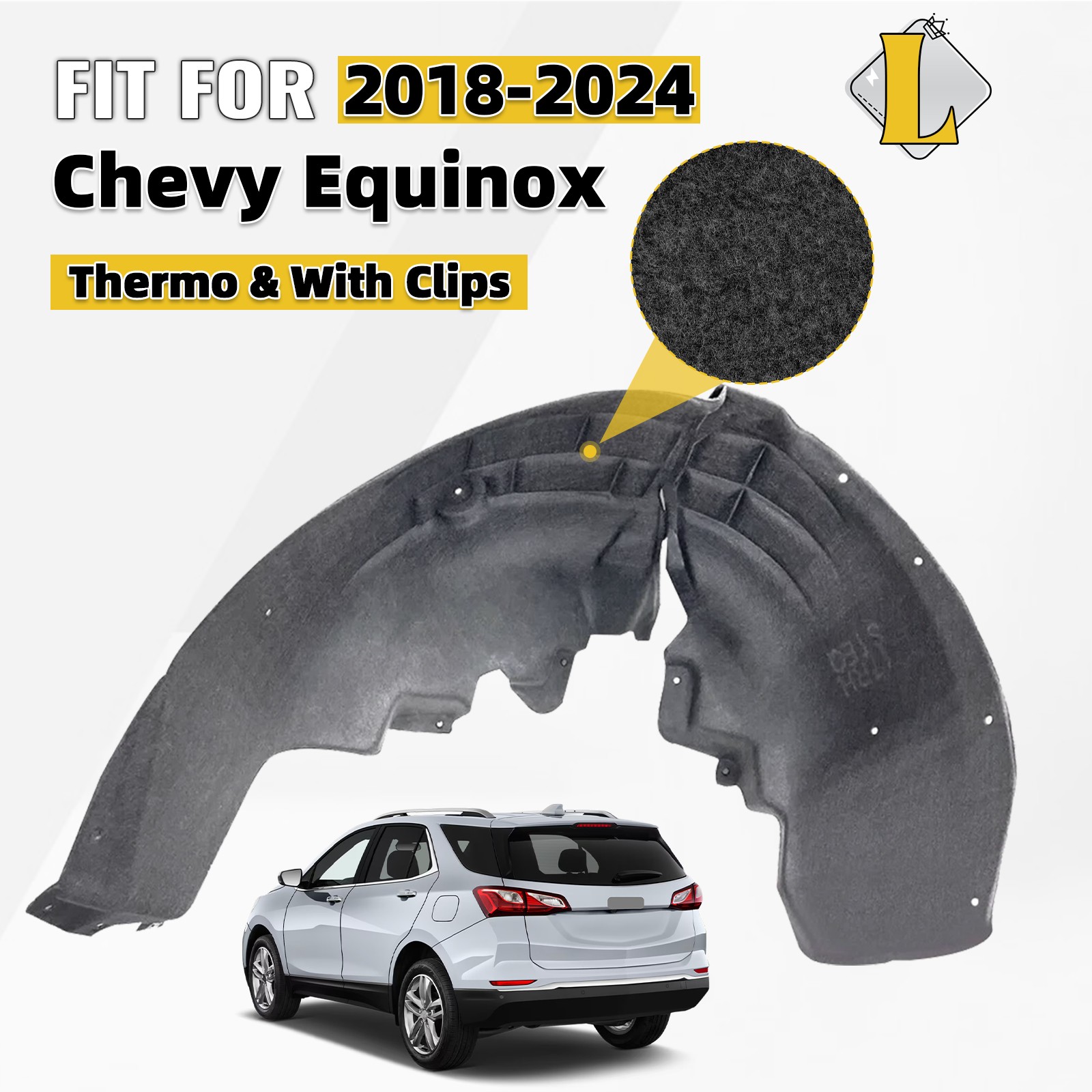 Rear Fender Liner Inner Panel For 2018-2027 Chevy Equinox Left Thermo W/ Clips