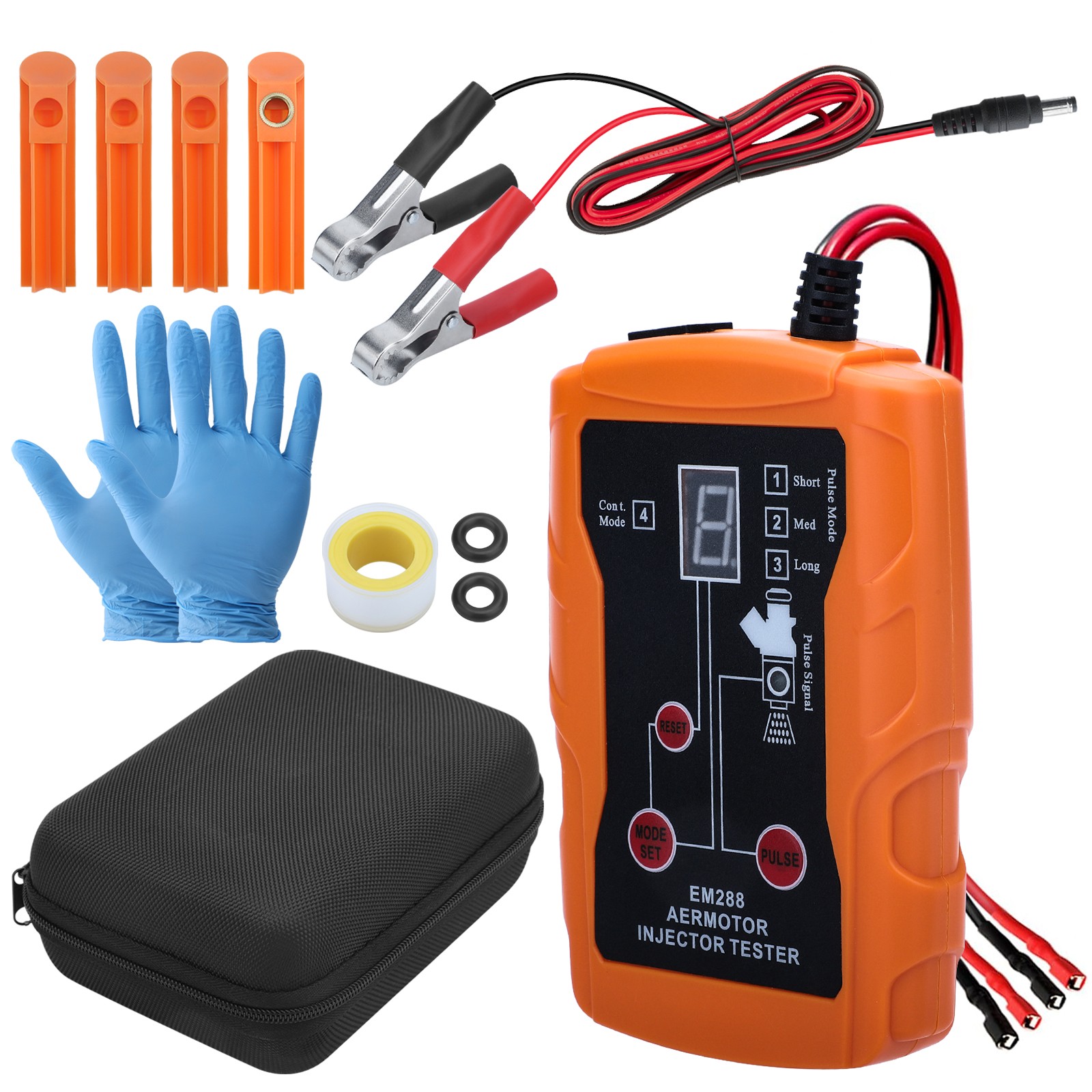 Multi-Mode 12V Fuel Injector Tester Cleaning Tools Kit Set DIY Cleaner & Adapter
