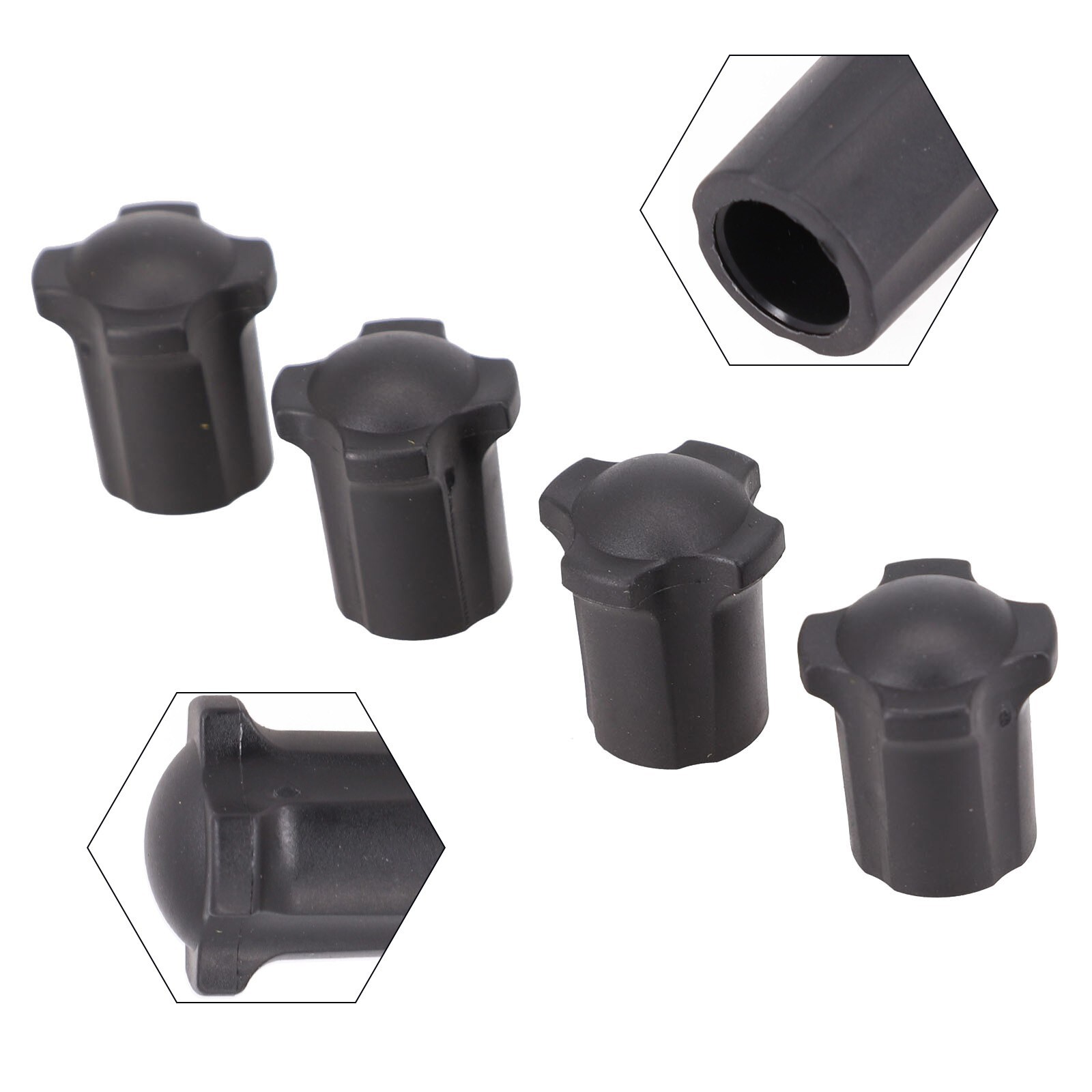 Moon Chairs Chairs Leg Cap Chairs Leg Cap 40g Inner Diameter 13mm/0.51inch Black