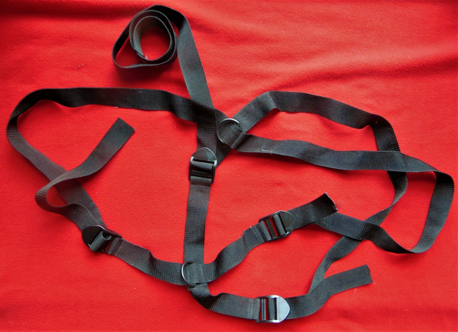 EQUESTRIAN MISC. BLACK NYLON STRAPS HORSE TACK ~ 200" OF STRAPPING x 1 1/2" WIDE