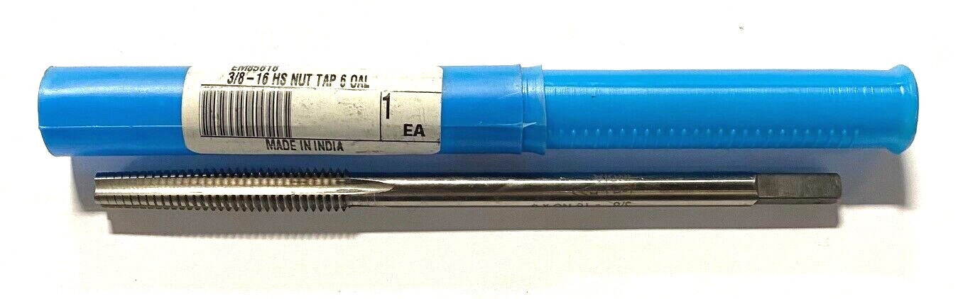 3/8-16 Nut Tap 6" High Speed Steel 4 Flute Standard Nut Tap