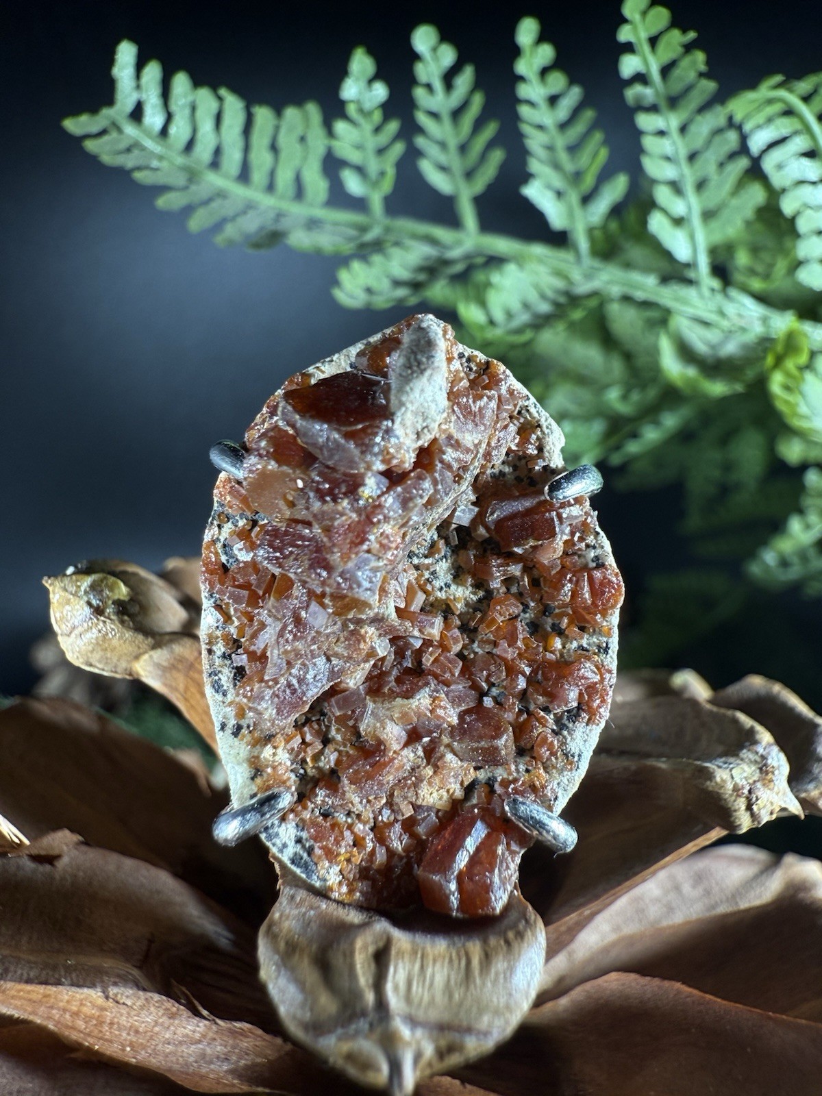 Vanadinite Ring Jewelry, Unique handmade crystal ring，S925 Adjustable Ring