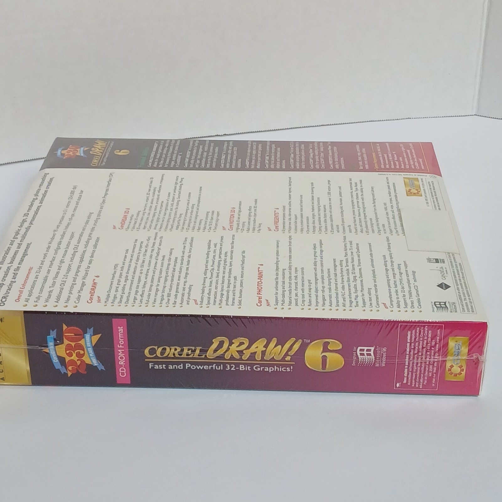 Corel Draw! 6 Microsoft Windows New Sealed Coreldraw Cd-Rom Vintage Academic