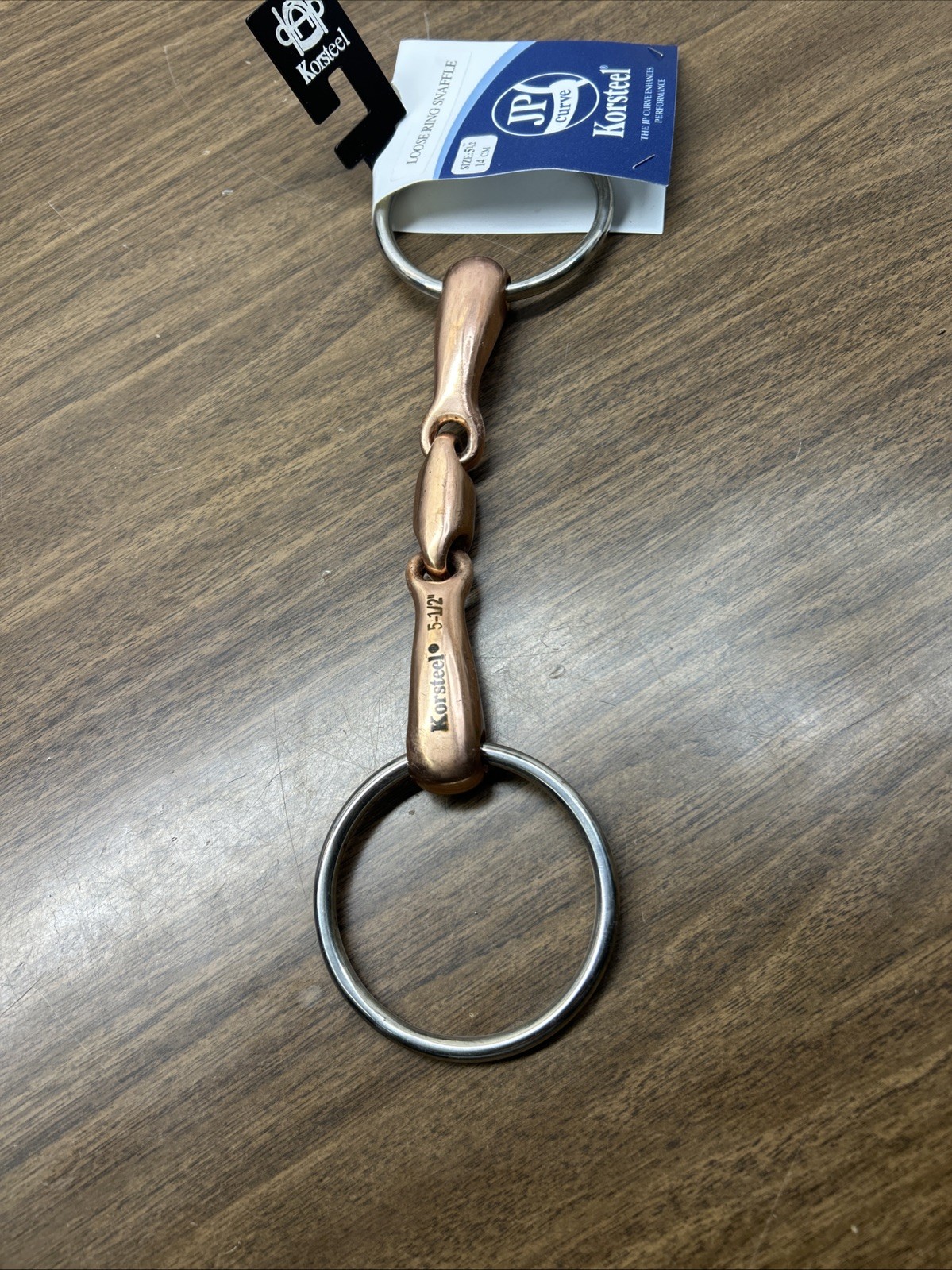 JP Korsteel Stainless Steel Copper Mouth Oval Link Loose Ring Snaffle Bit