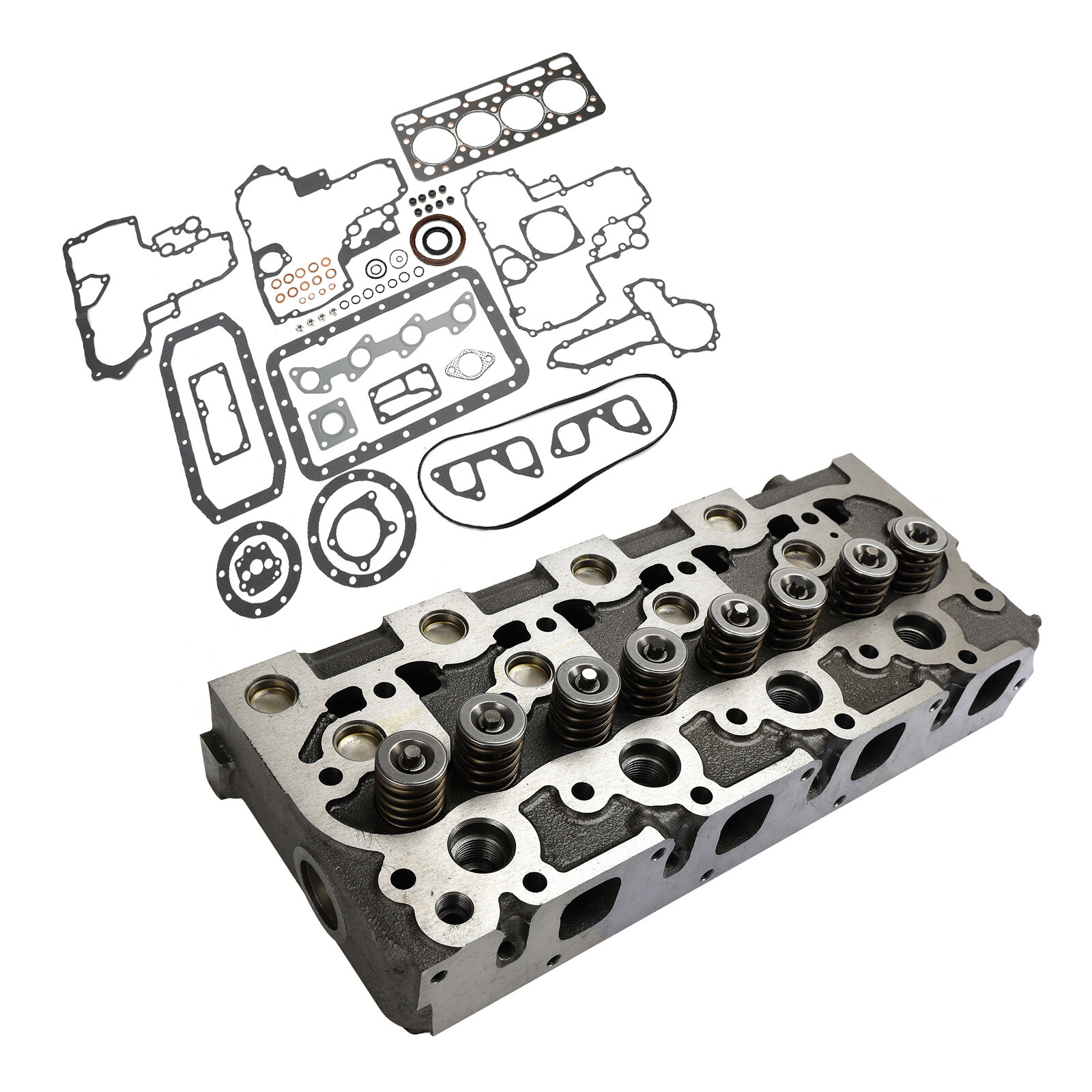 Complete Cylinder Head With Valve Spring & Gasket Kit For Kubota V1902 Engine E4