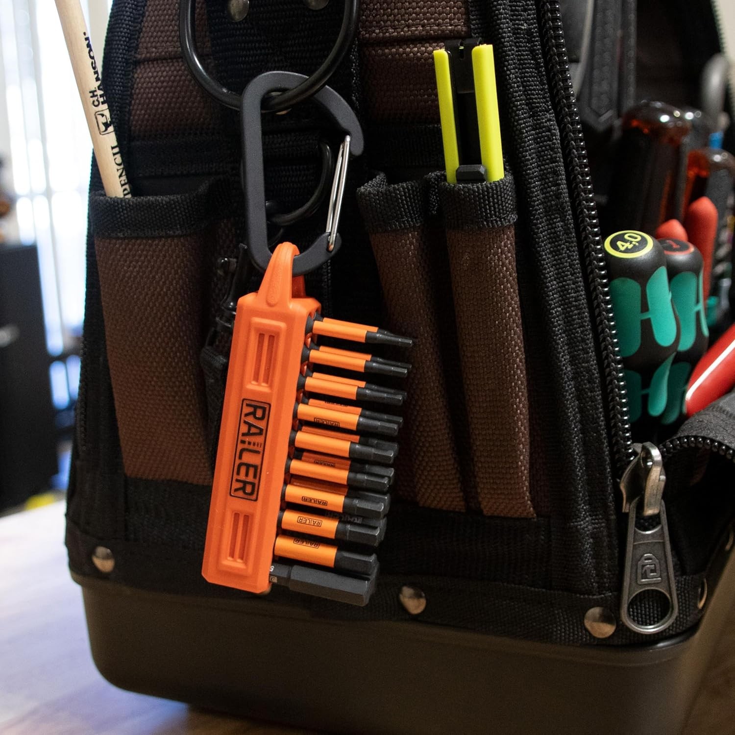 Screwdriver Bit Holder Storage Organizer – Railer 20-Hole Black