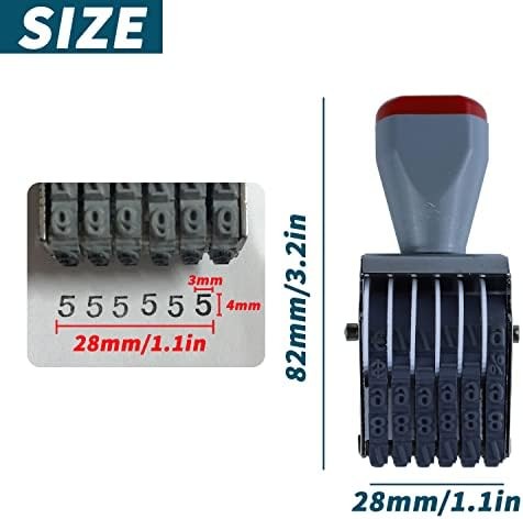 6 Digit Number Roller Stamp Changeable Date Price