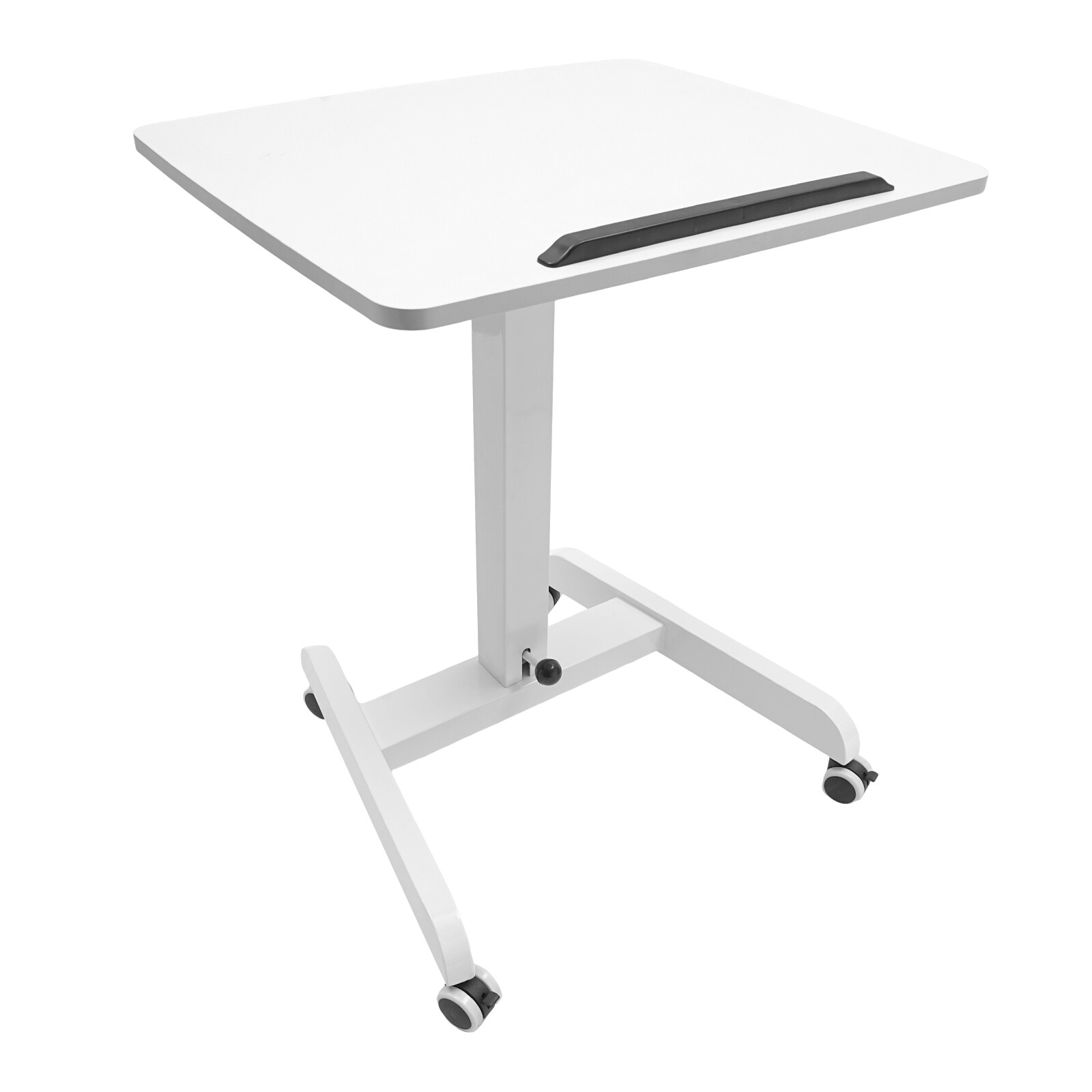Mobile Adjustable Height Standing Desk with Tilt Top & Rolling Wheels