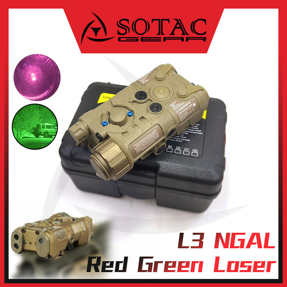 SOTAC L3 NGAL Green Red Dot Laser IR Sight Pointer LED White Light illuminator