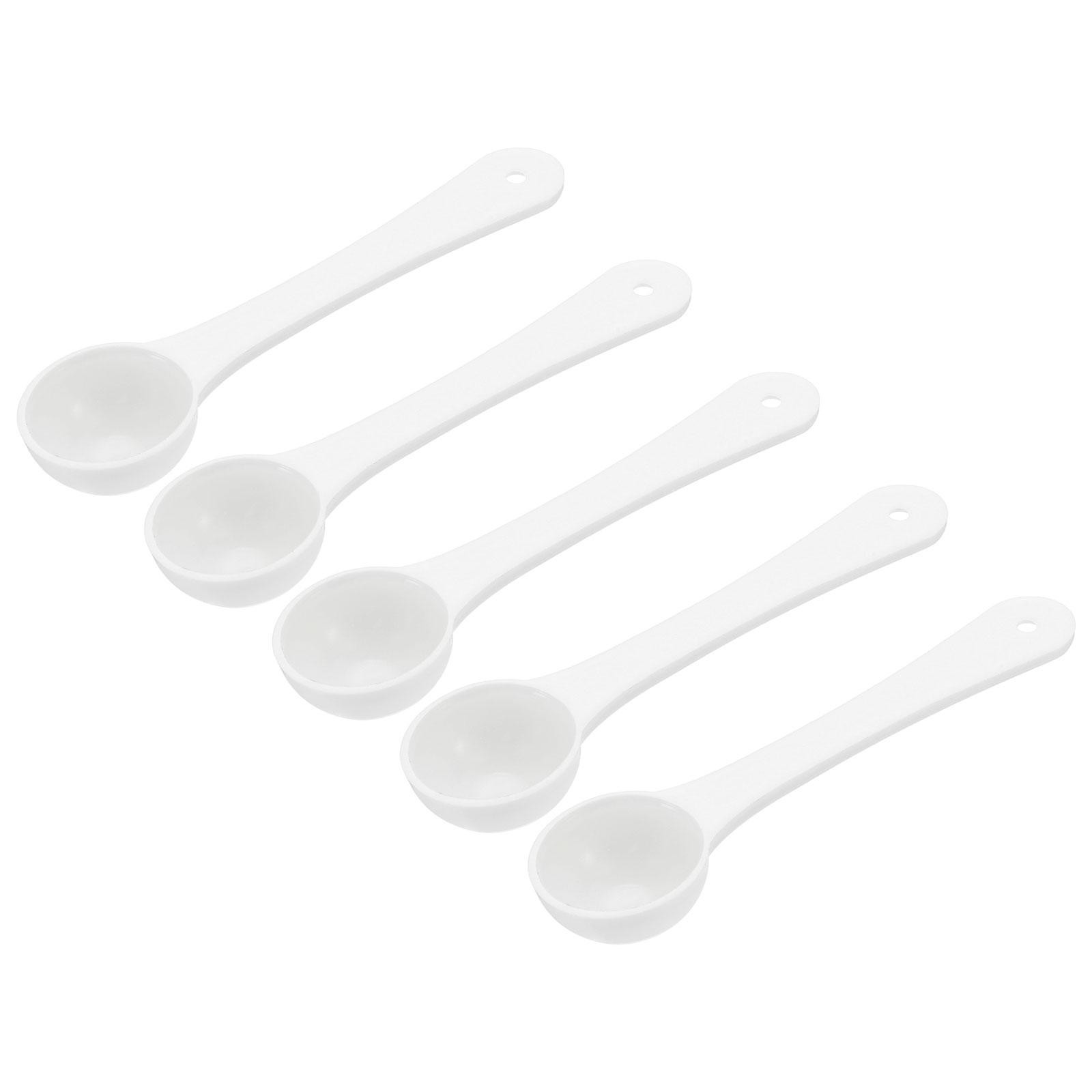 Micro Spoons 1 Gram Measuring Scoop Plastic Round Bottom with Hanging Hole 50Pcs