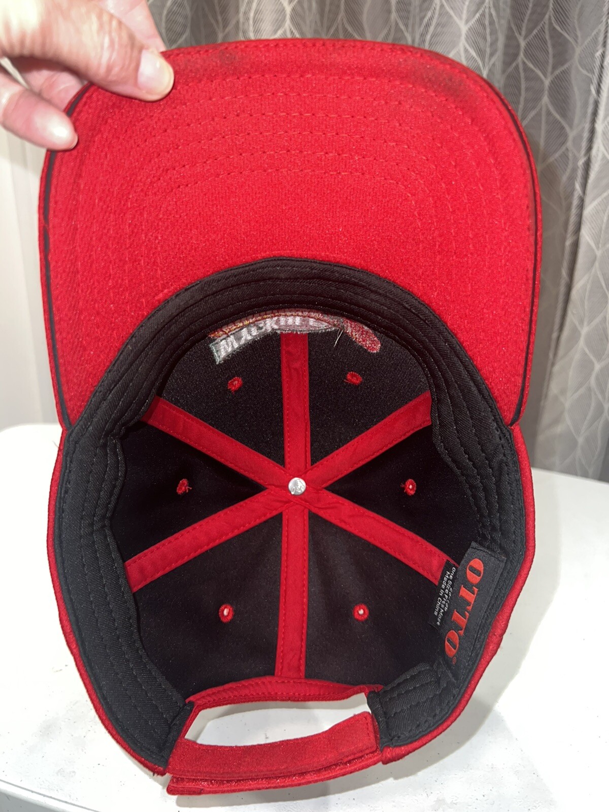 Wyckoff Hybrid Corn Red with Embroidered Corn OTTO Hat Cap Hook Loop EUC