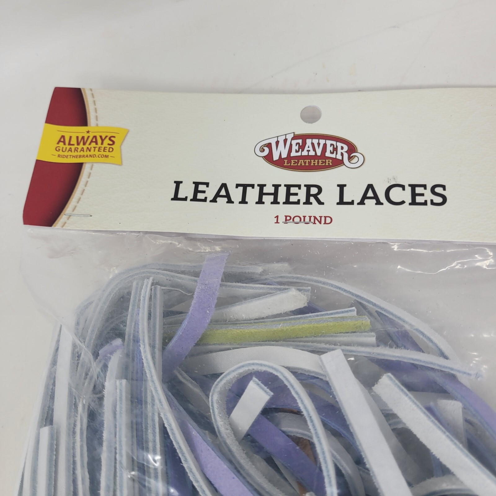 Weaver 1 Lb Leather Working Laces, Mostly White, PERFECT Assortment for Dyeing!