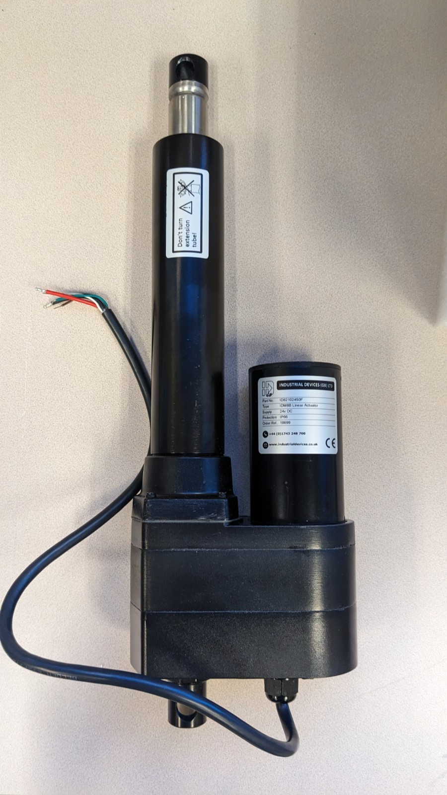 24V DC Industrial Linear Actuator IDM8B Part No. ID82102450F (New - Open Box)