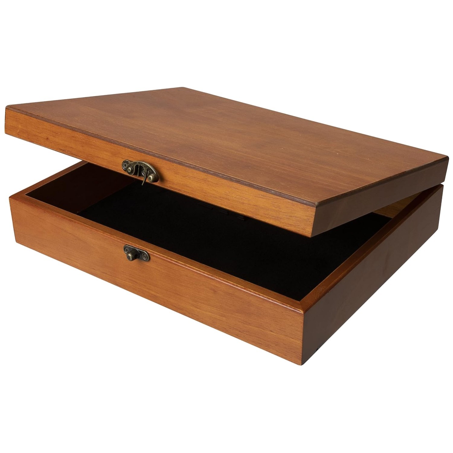 Rustic Wooden Box with Velvet Lining - Classic Design