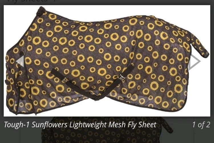 78 inch Summer Sunflower TOUGH1 MESH LIGHT WEIGHT FLY PROTECTIVE SHEET HORSE