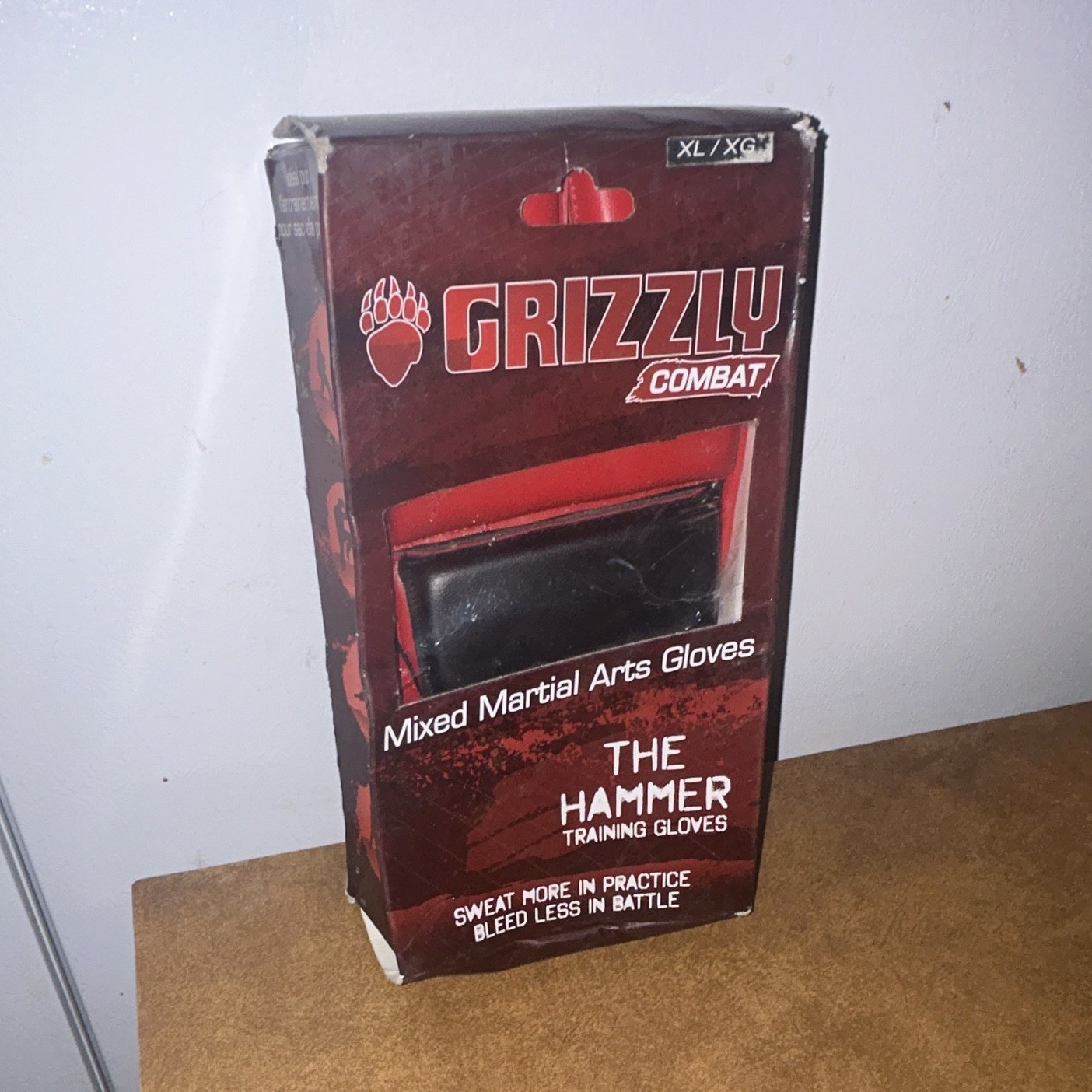 Grizzly Combat The Hammer Mixed Martial Arts Training Gloves XL Red/Black Adult
