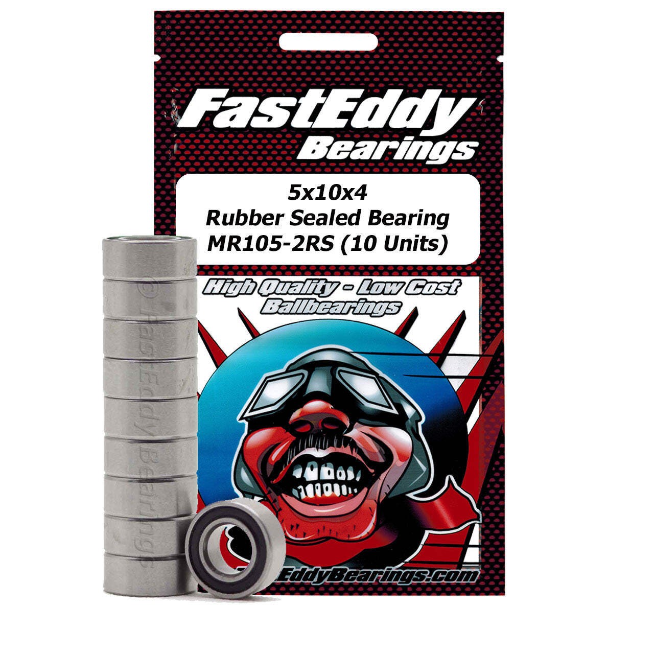 5x10x4 Rubber Sealed Bearing MR105-2RS 10 Units