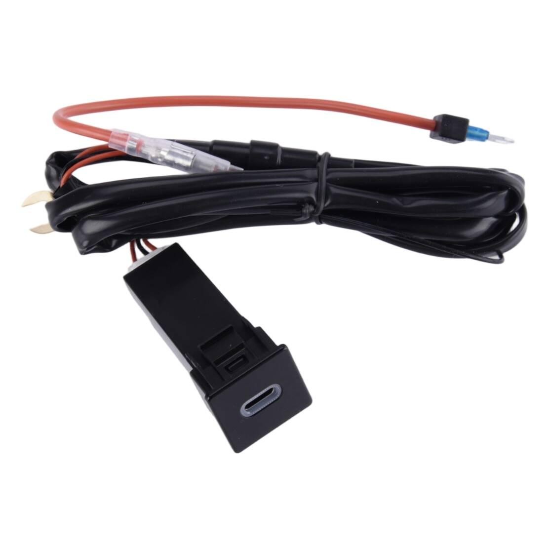 USB-C PD3.0 Fast Charger w/ Fuse Box Wire Kit Fit For Mazda BT50 2019-2024