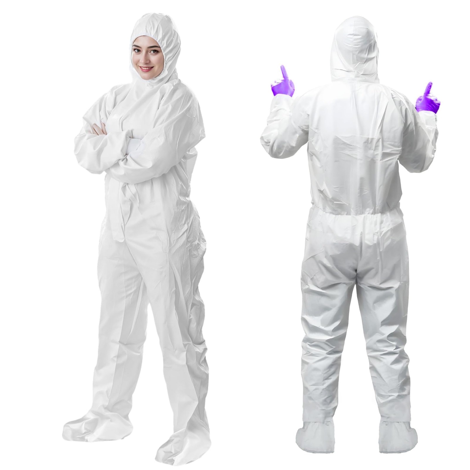 AMZ Medical Supply Disposable Coveralls for Men & Women 2X-Large. 5 Pack of 60 G