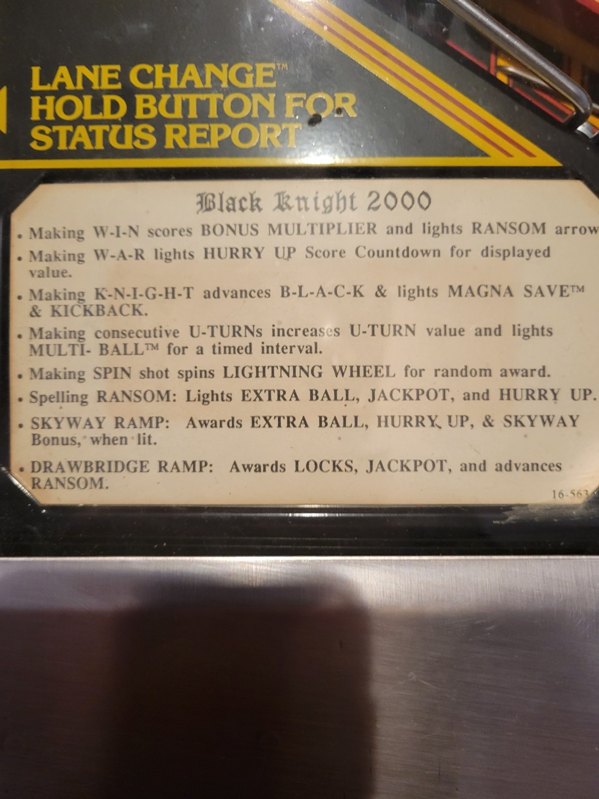 Black Knight 2000 (1989)-You Can't Beat Me Pinball Machine