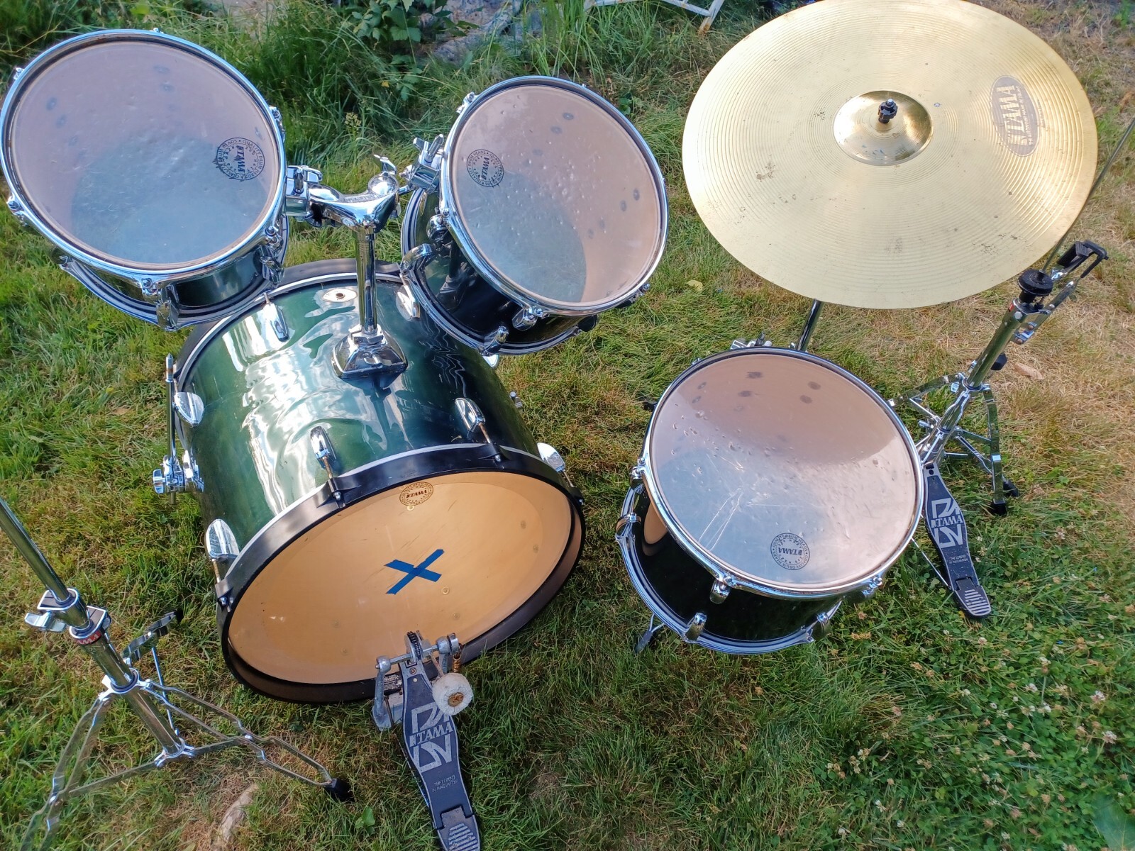 Tama Swingstar Vintage Taiwan Drum Bass Floor Toms Rack22”  14”  10” Cymbol 90’s