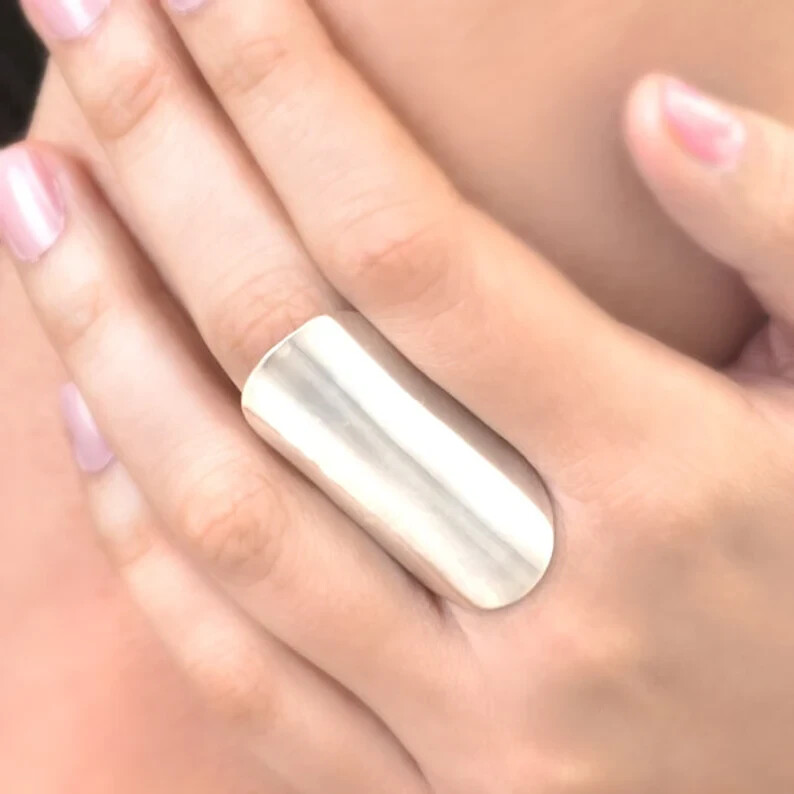 Long Statement Ring, 925 Sterling Silver Ring, Boho Rings for Women, All size