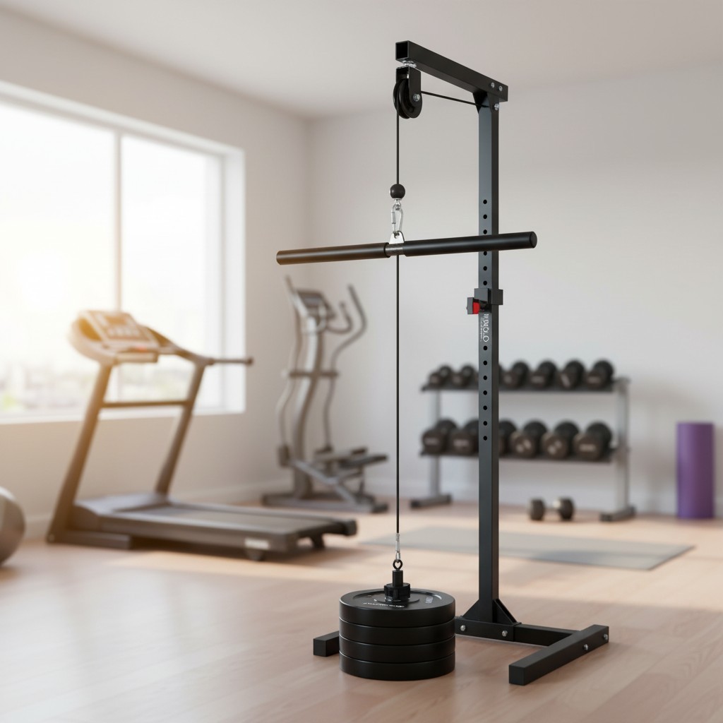 Dual Cable Machine with Detachable Handles - 280 lbs Capacity LAT Pulley System