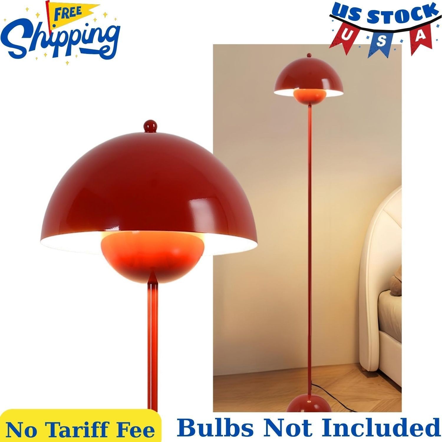 Modern Floor Lamp for Living Room, Industrial Tall Standing Lamp for Bedroom