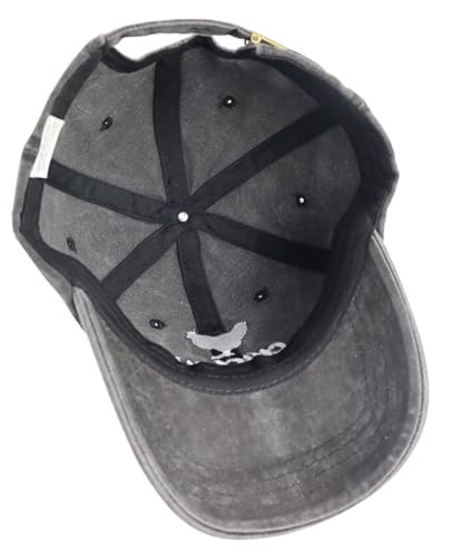Chicken Dad Hat, Funny Adjustable Washed Cotton Embroidered Farm Cock Black