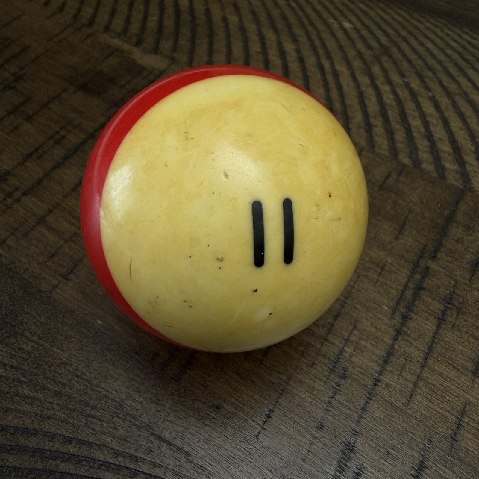 Vintage Bakelite 2 1/4" Billiard Striped #11 Red Pool Ball Replacement Ball