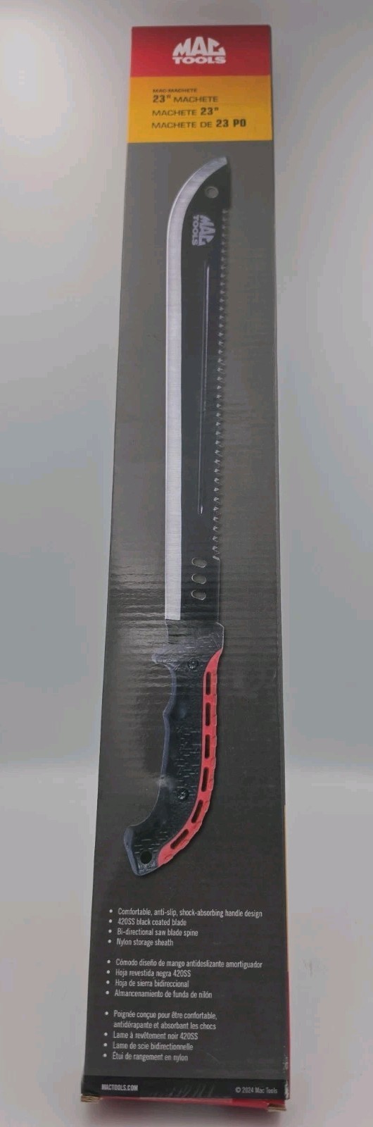NEW MAC TOOLS 23" MACHETE With NYLON Sheath Bi Directional Saw Blade
