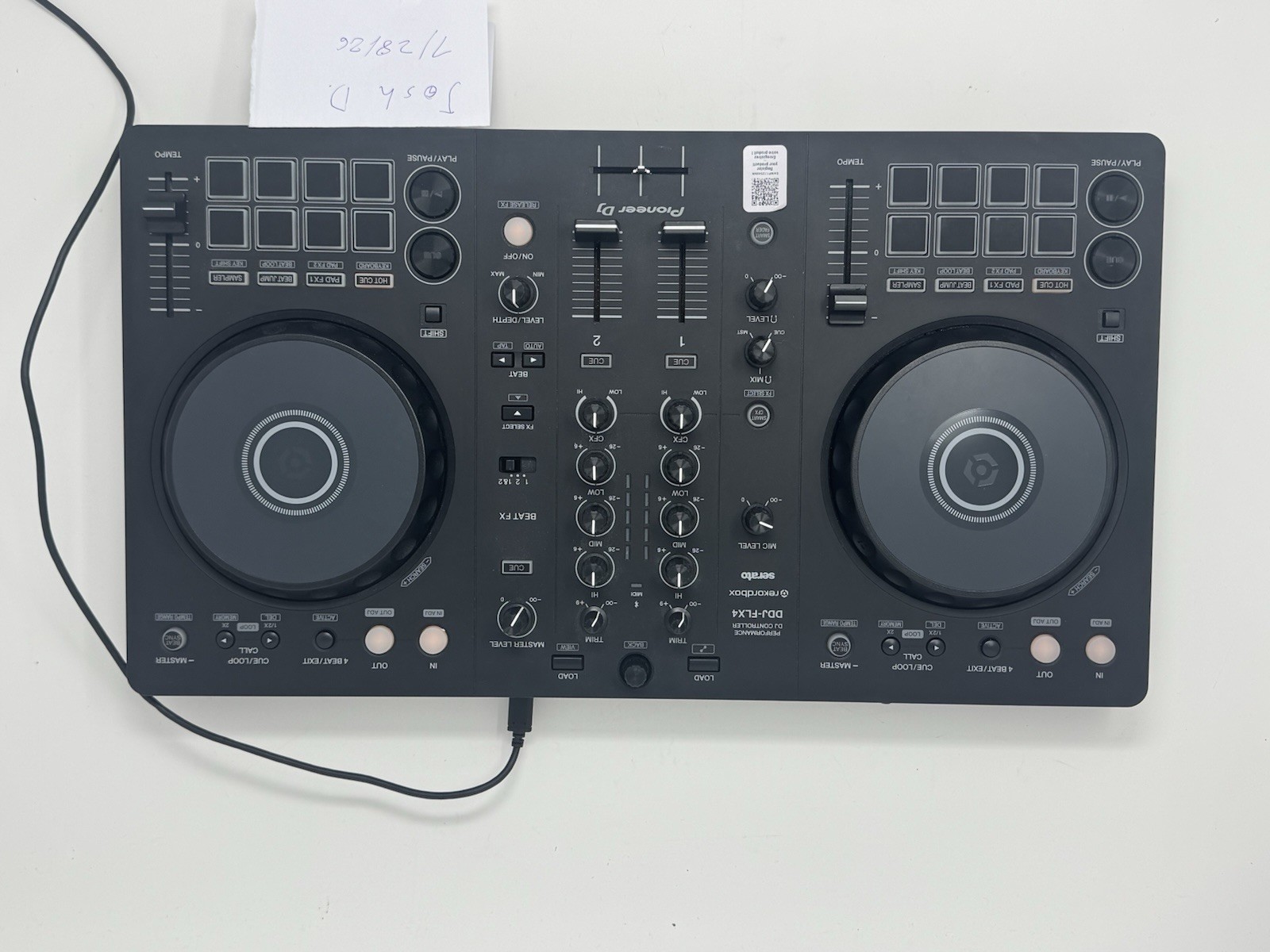 Pioneer DJ DDJ-FLX4 2-Deck Controller Black Beat FX Pitch Control USB-C