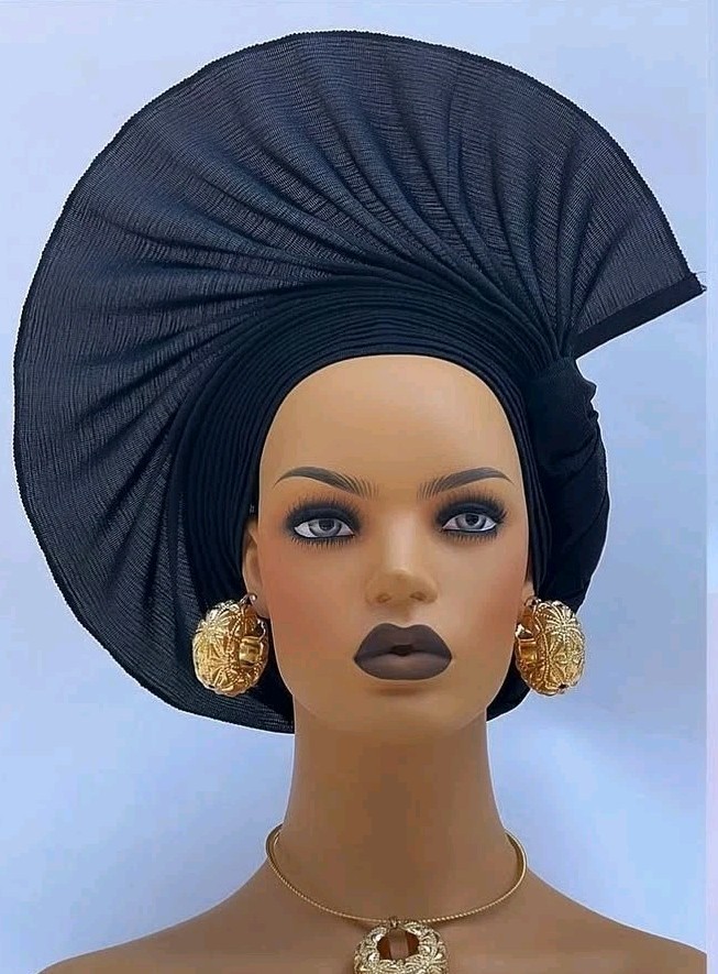 Autogele: African Ready-to-Wear Headtie - Adjustable Bridal Gele, bridals