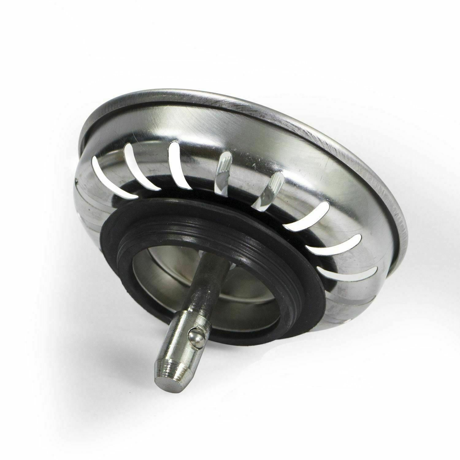 Stainless Steel (3.5) Sink Strainer Replacement Basket Ball Lock Rubber Stopper