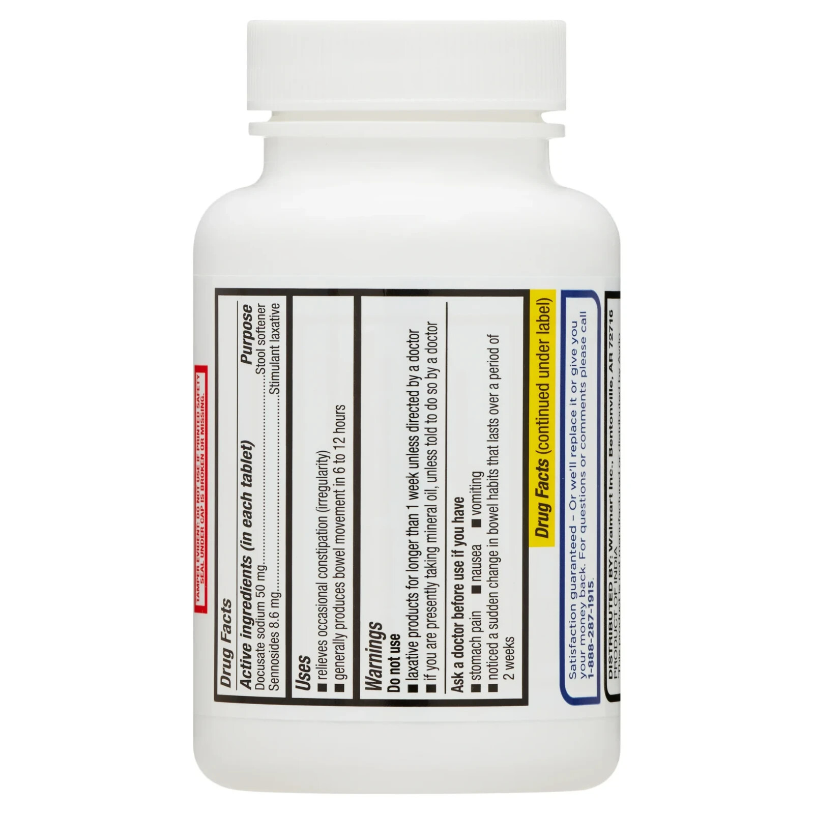 Equate Stool Softener Plus Stimulant Laxative Tablets for Constipation, 240 Coun
