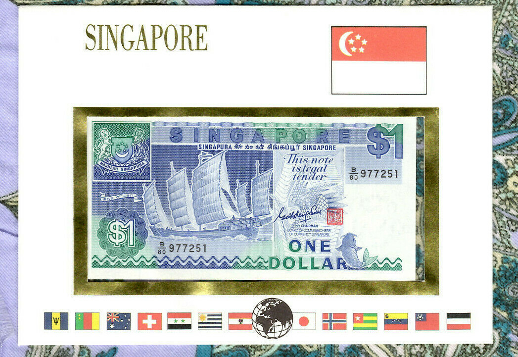 E Banknotes of All Nations Singapore P-18a 1 Dollar 1987 AUNC B/80 977251