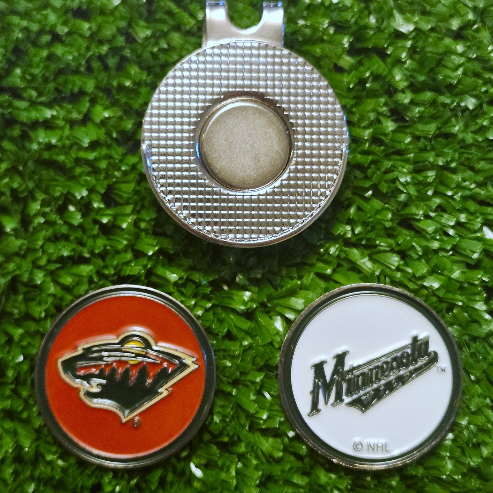 NHL Minnesota Wild Golf Ball Marker with Magnetic Hat Clip New