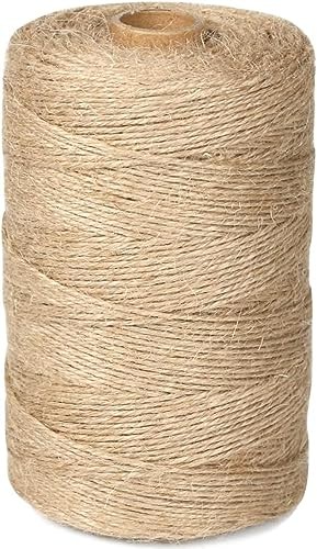 Perkhomy 1100Ft Jute Twine String Natural Thin Ribbon For Craft Garden