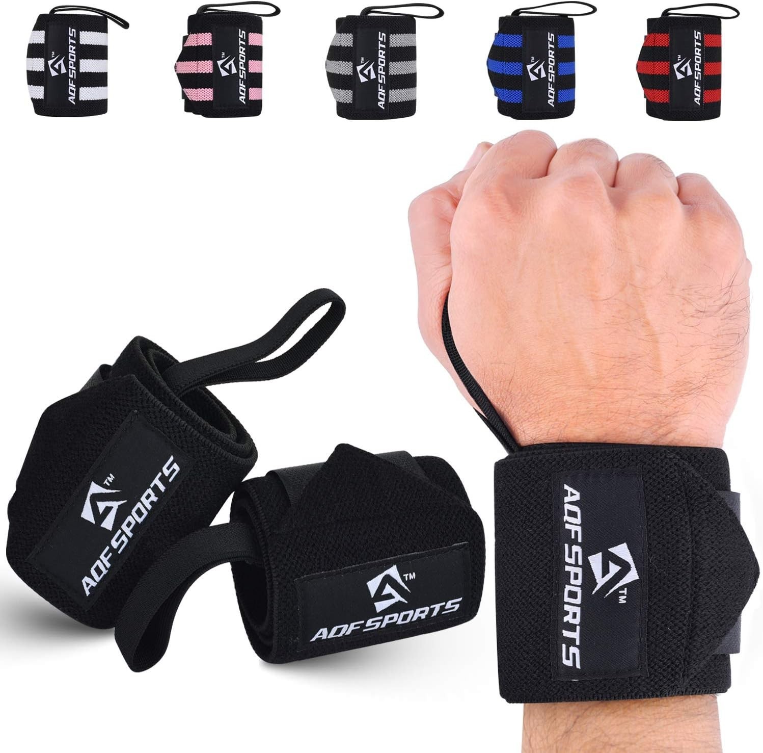 18" USPA Approved Wrist Wraps for Weightlifting - Maximum Support & Stability